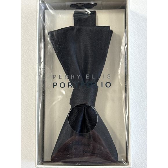 Perry Ellis Black Bow Tie Boxed NWT - Picture 1 of 4